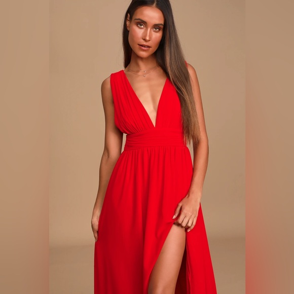 Lulu’s Red Formal Dress - Picture 3 of 4